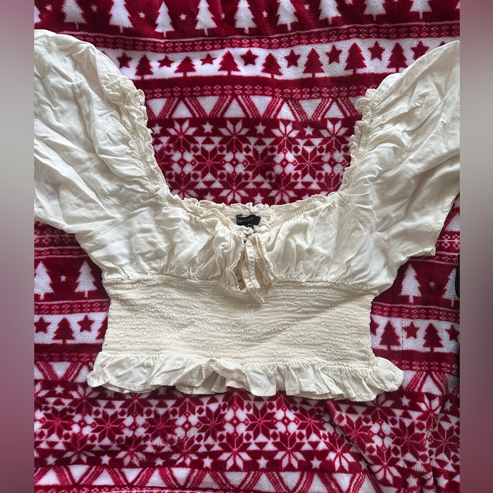 Cropped White Blouse